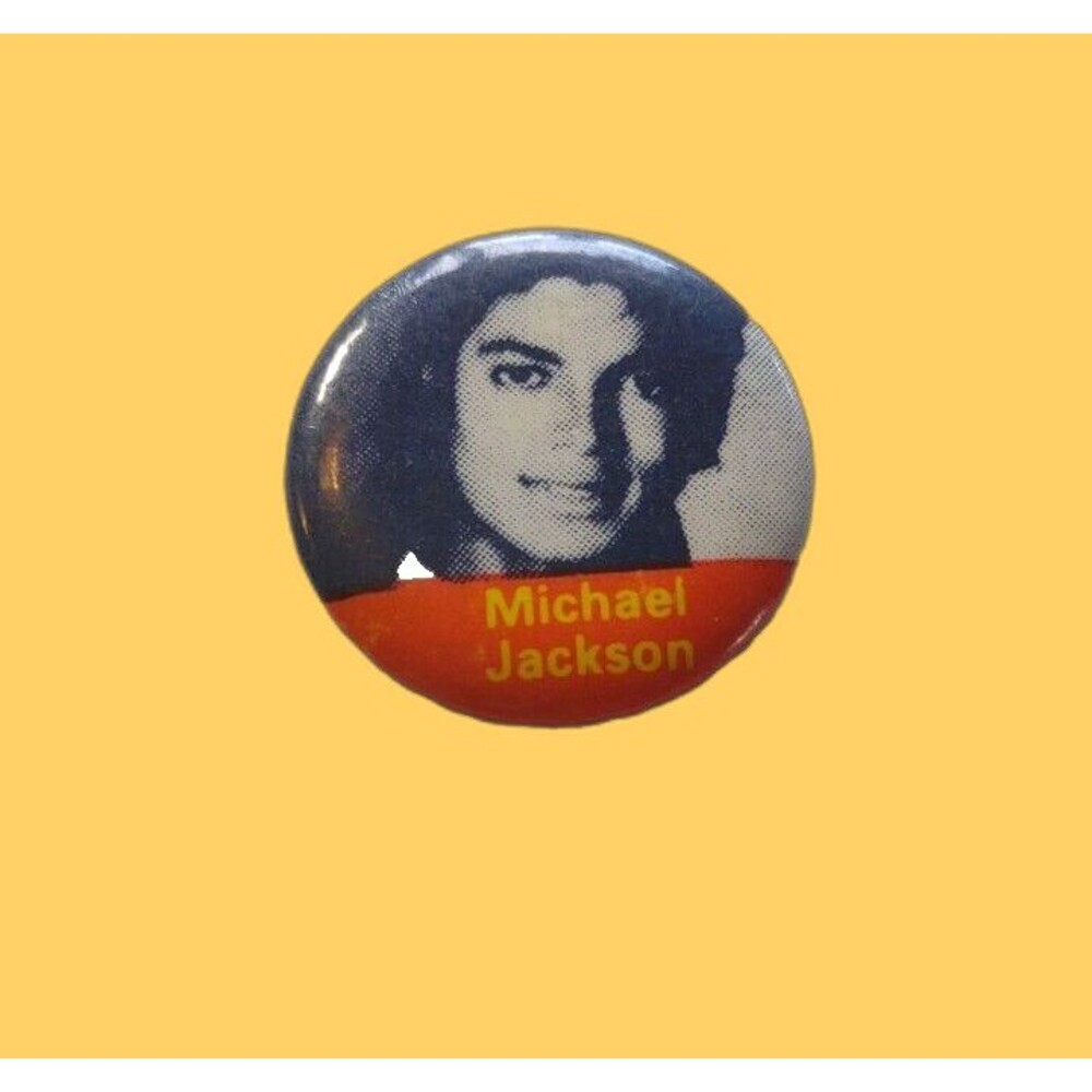 Michael Jackson Pin Badge Vintage Button Pinback King Of Pop SMALL Close Up